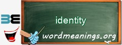 WordMeaning blackboard for identity